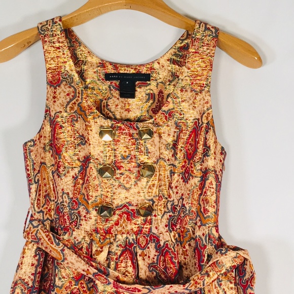 Marc Jacobs Dress Red Gold Fit flare HOLIDAY 2 - Picture 2 of 8